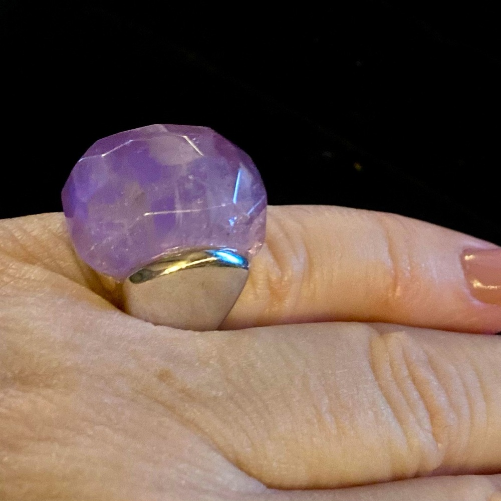 Gorgeous Chunky Sterling Silver Amethyst Statement Ring Sz 5.5 Francesca Romana - Picture 7 of 7